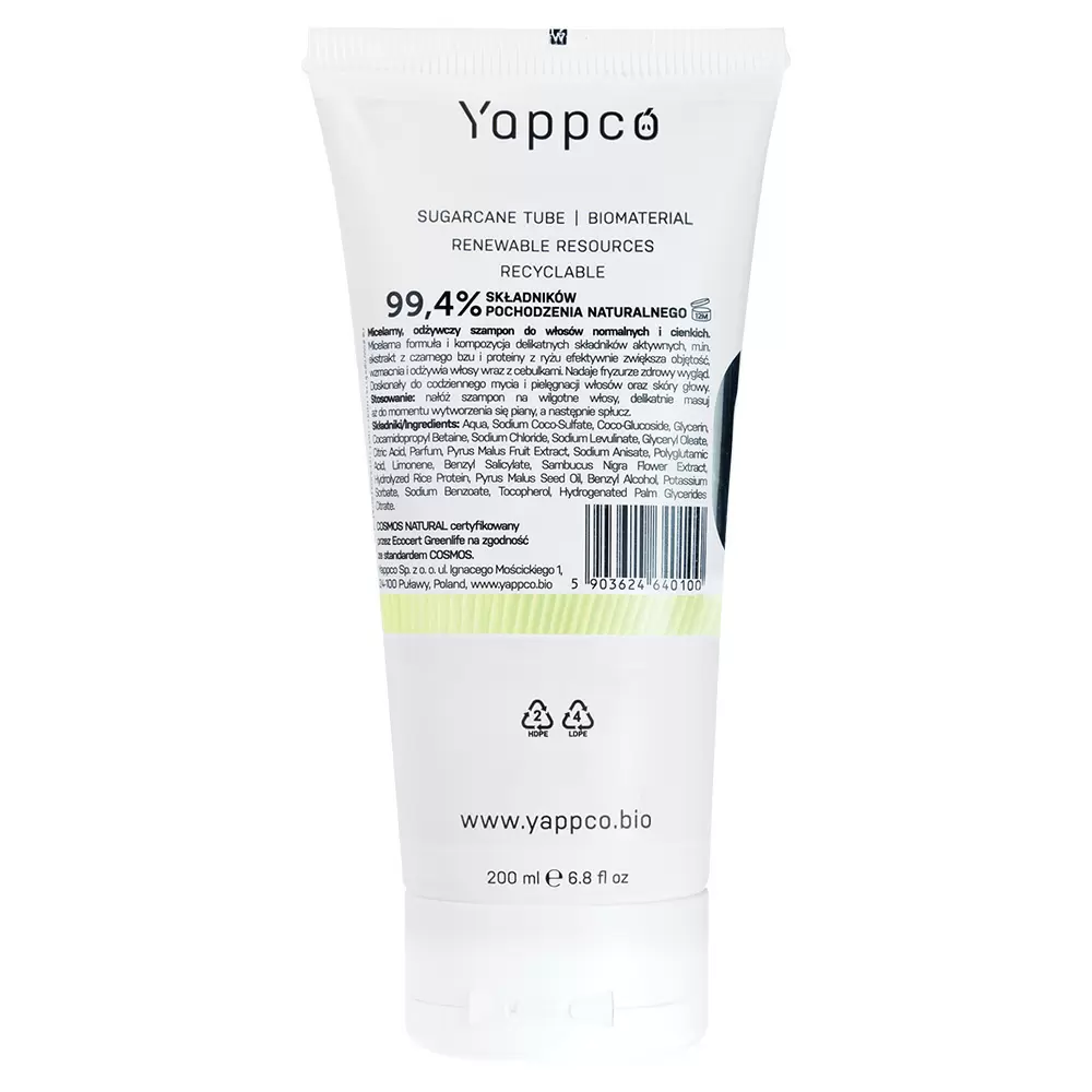 Micelarny szampon do włosów normalnych i cienkich | Yappco