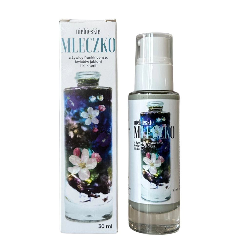 Mleczko niebieskie z żywicy frankincense, kwiatów jabłoni i klikitorii | Trawiaste