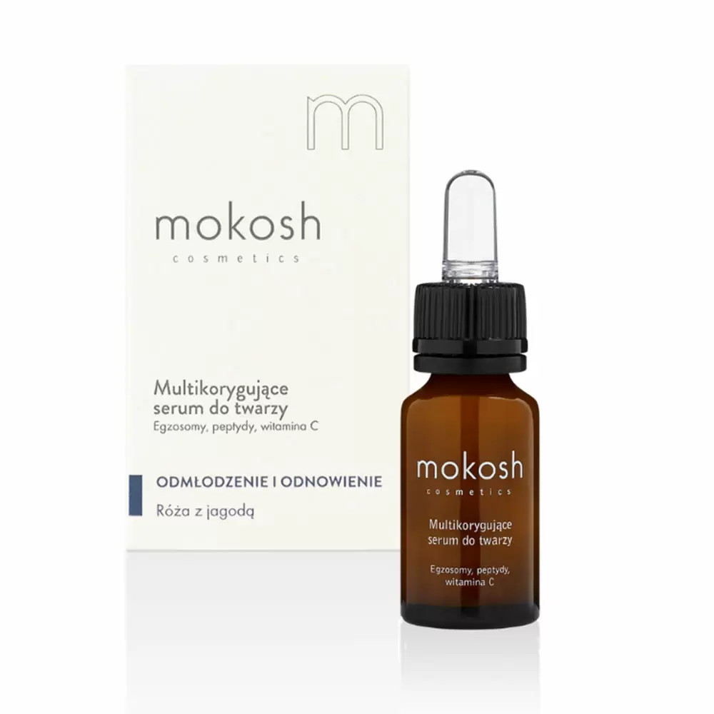 Multikorygujące serum do twarzy - egzosomy, peptydy, witamina C | Mokosh