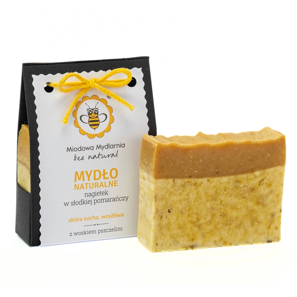 Mydło naturalne nagietek w słodkiej pomarańczy | Miodowa Mydlarnia