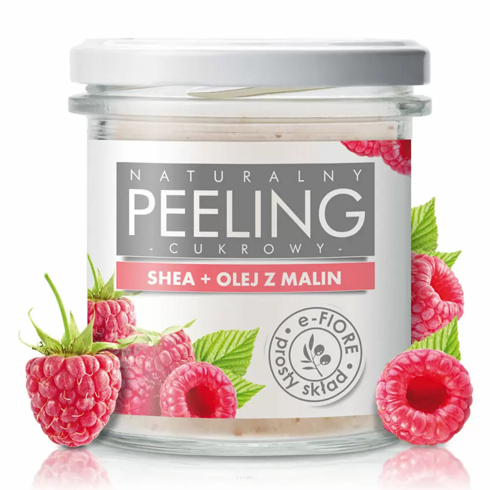 Naturalny peeling cukrowy malinowy | e-FIORE