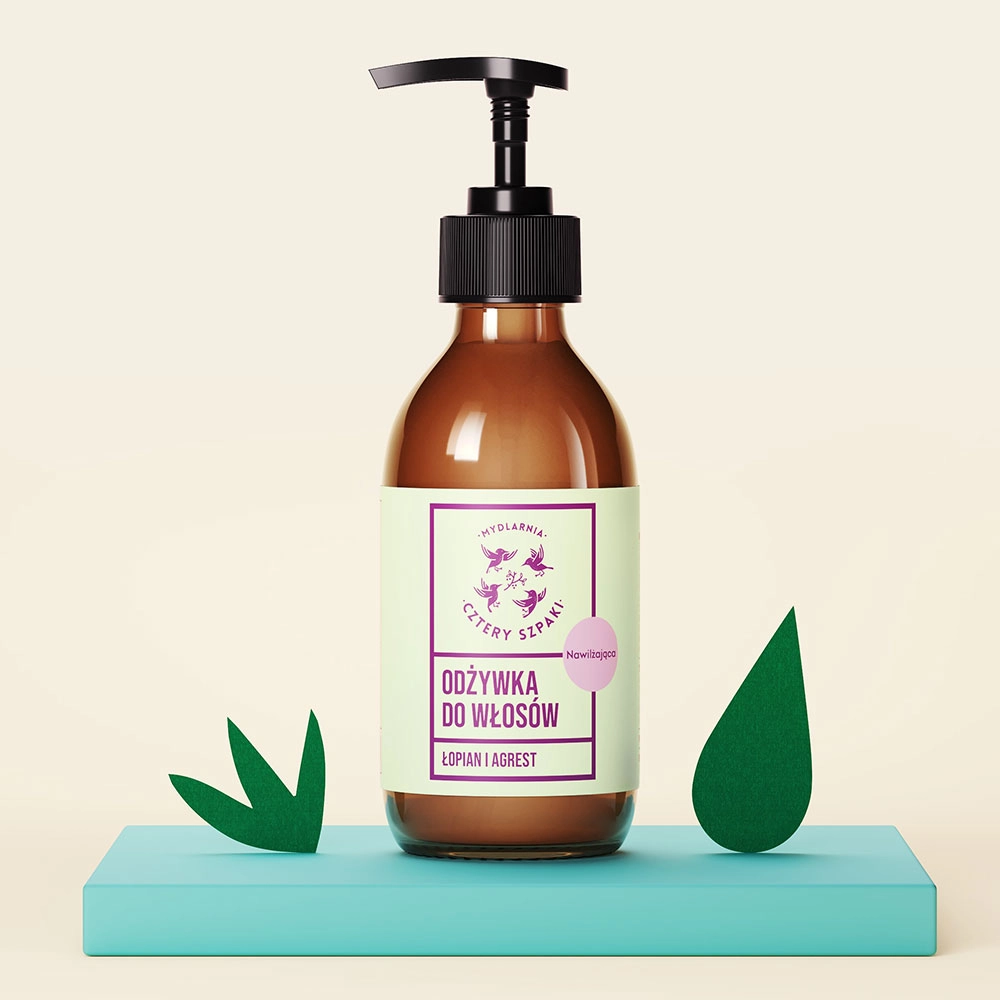 Odżywka do włosów nawilżająca - Łopian i Agrest | Cztery Szpaki