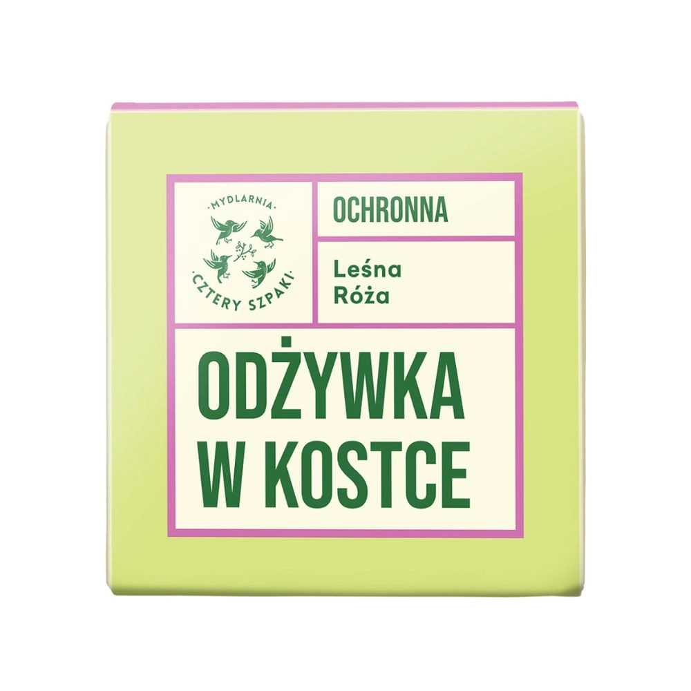 Odżywka do włosów w kostce Leśna Róża - ochronna | Cztery Szpaki
