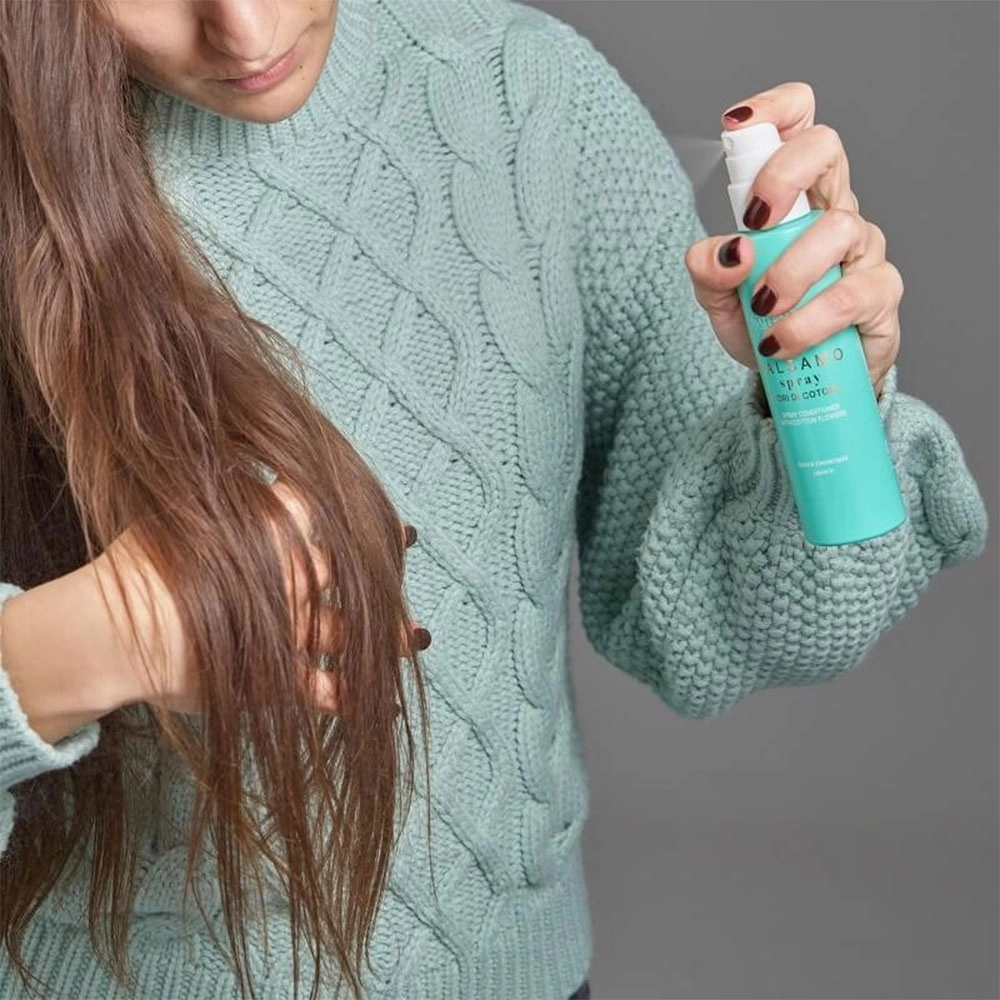 Odżywka w sprayu z kwiatami bawełny bez spłukiwania | MaterNatura