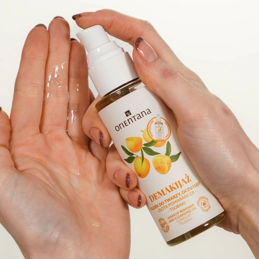Olejek do demakijażu twarzy i oczu Złota Pomarańcza | Orientana