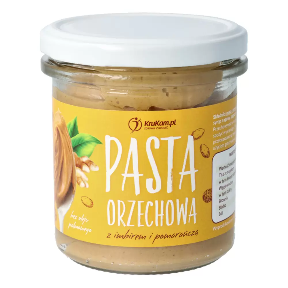 Pasta orzechowa z imbirem i pomarańczą | KruKam