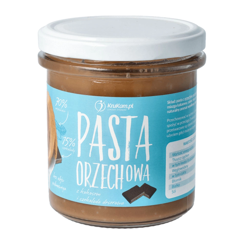 Pasta orzechowa z kokosem i czekoladą deserową | KruKam