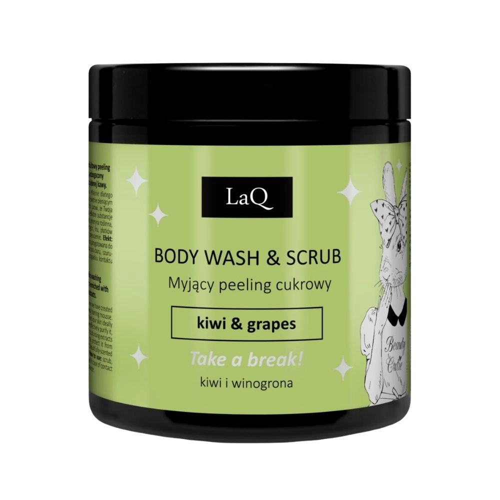 Peeling cukrowy myjący KIWI i WINOGRONA | LaQ
