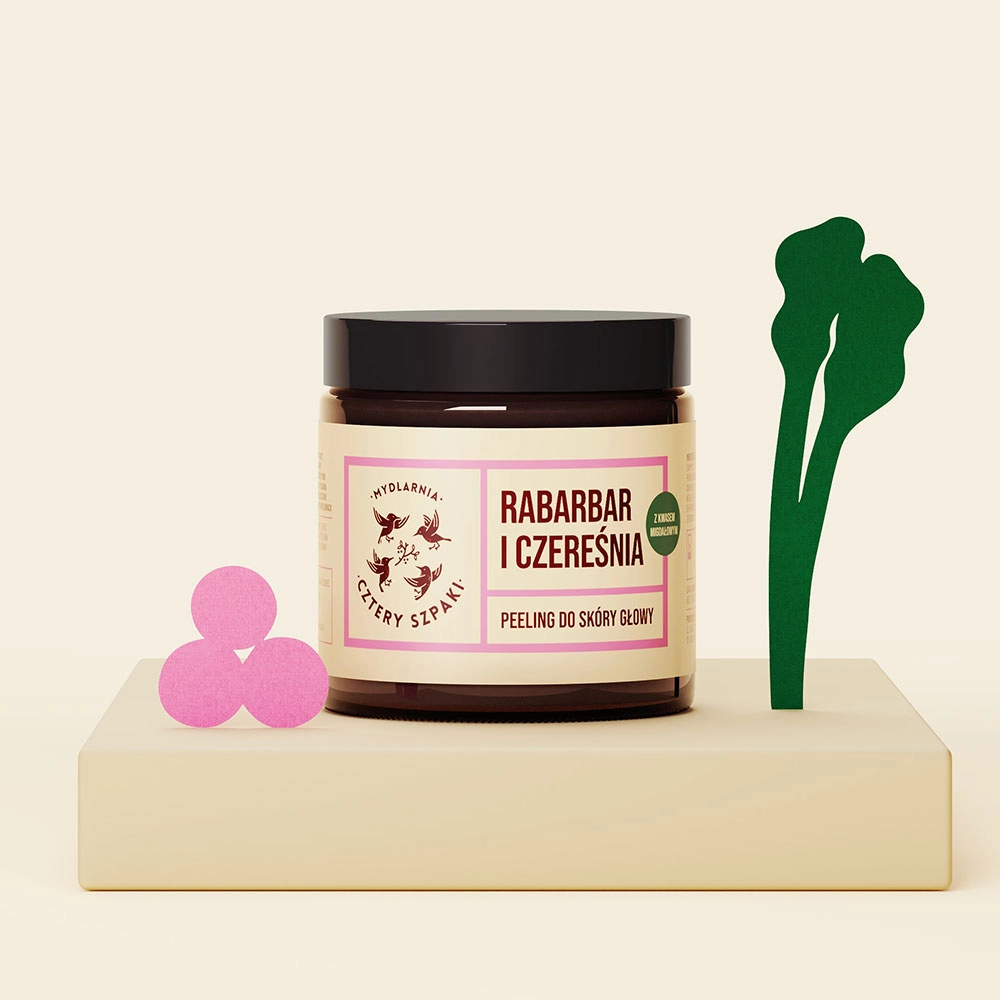 Peeling do skóry głowy Rabarbar i Czereśnia | Cztery Szpaki