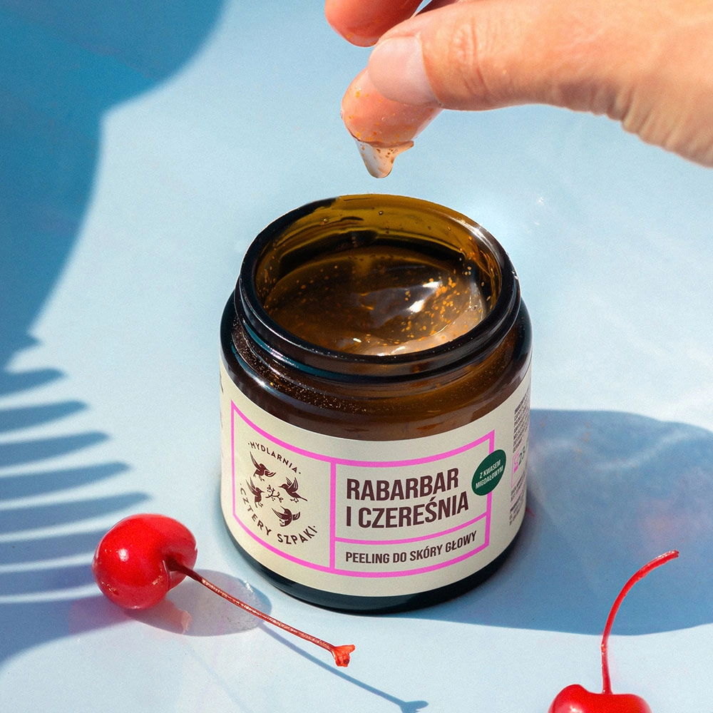 Peeling do skóry głowy Rabarbar i Czereśnia | Cztery Szpaki