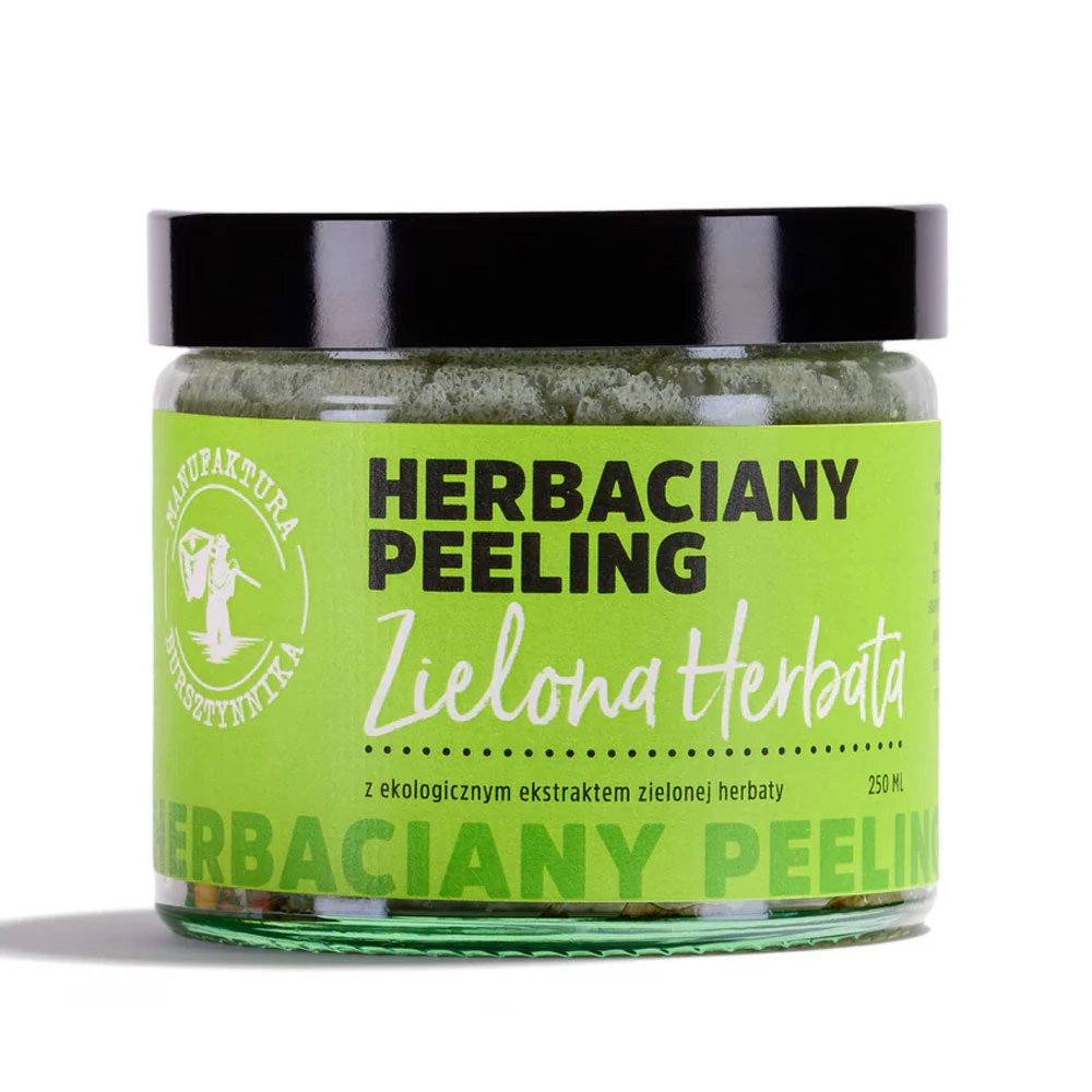 Peeling herbaciany do ciała Zielona herbata | Manufaktura Bursztynnika