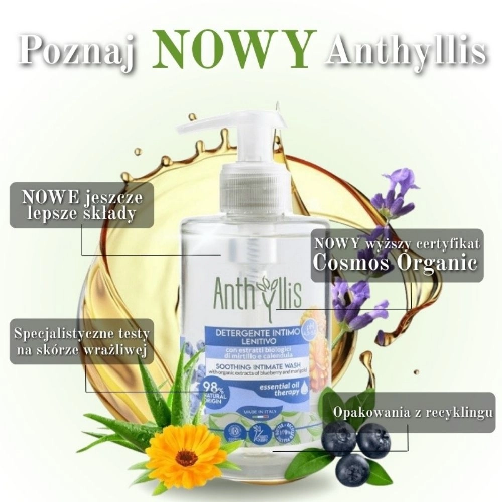 Płyn do higieny intymnej z ekstraktem z borówki i nagietka | Anthyllis