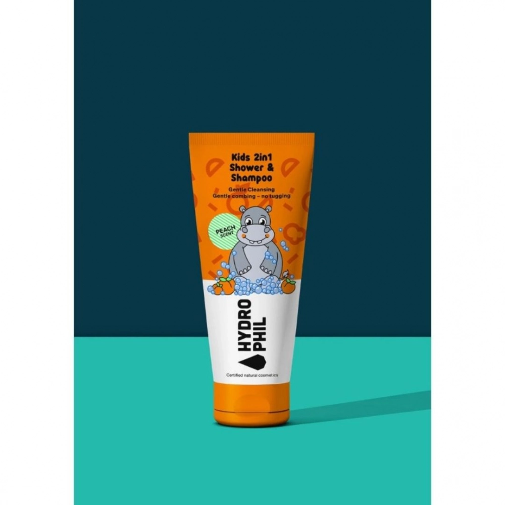 Płyn do mycia ciała i włosów dla dzieci o zapachu brzoskwiniowym | Hydrophil