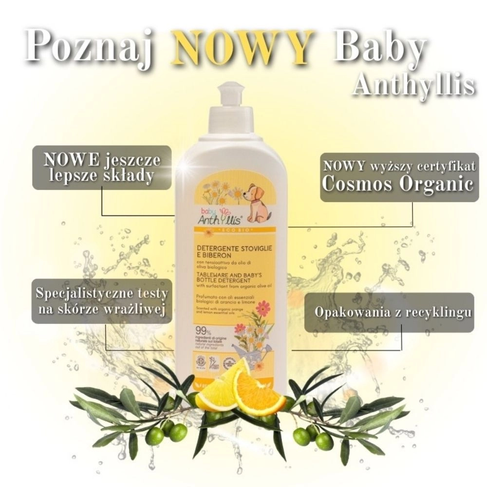 Płyn do ręcznego mycia naczyń, butelek i smoczków dziecięcych | Anthyllis