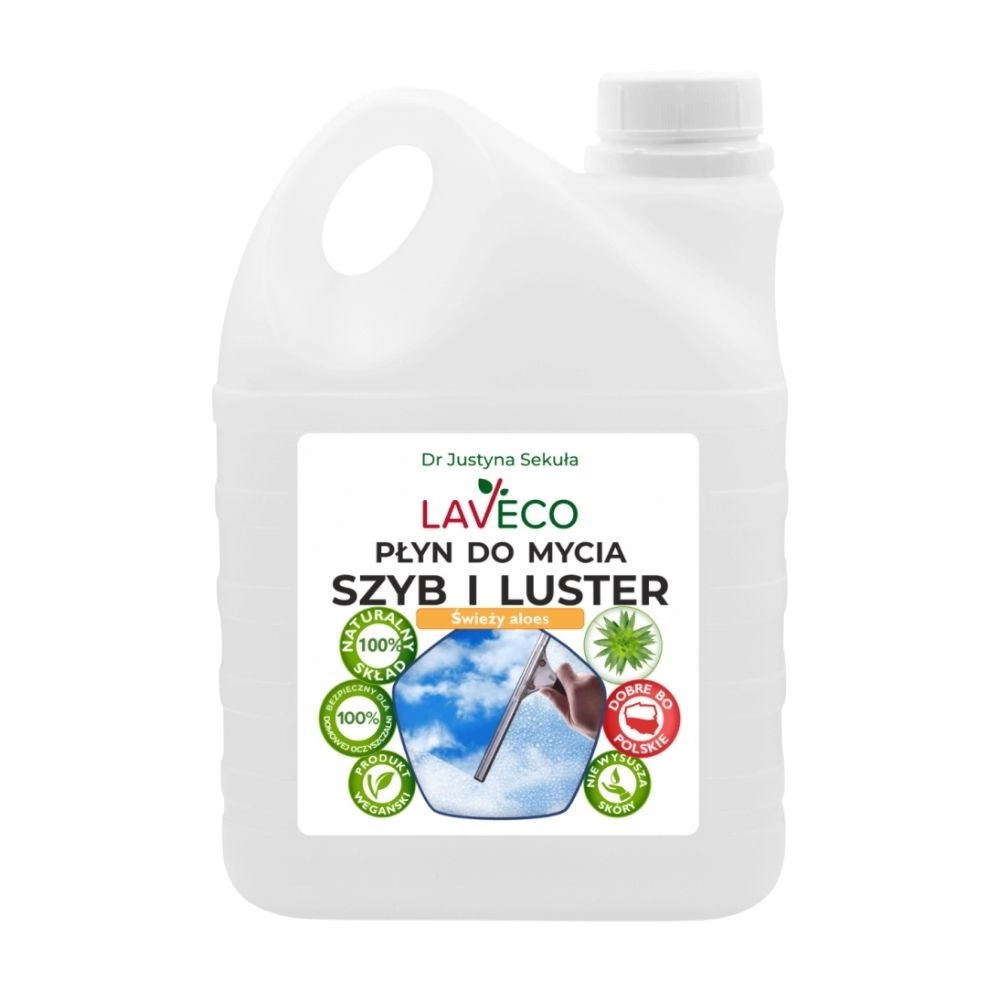 Płyn naturalny do mycia szyb i luster - Świeży aloes | Laveco