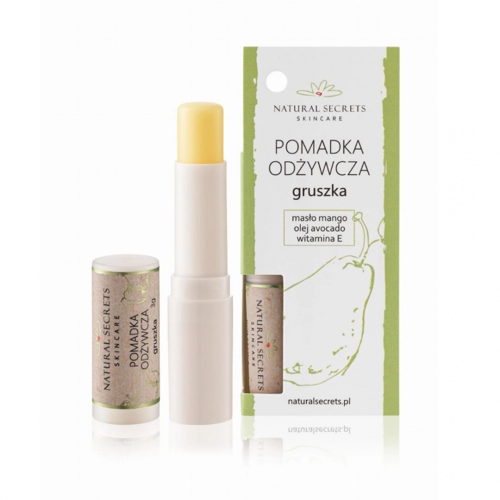 Pomadka odżywcza z olejem avocado i witaminą E - Gruszka | Natural Secrets