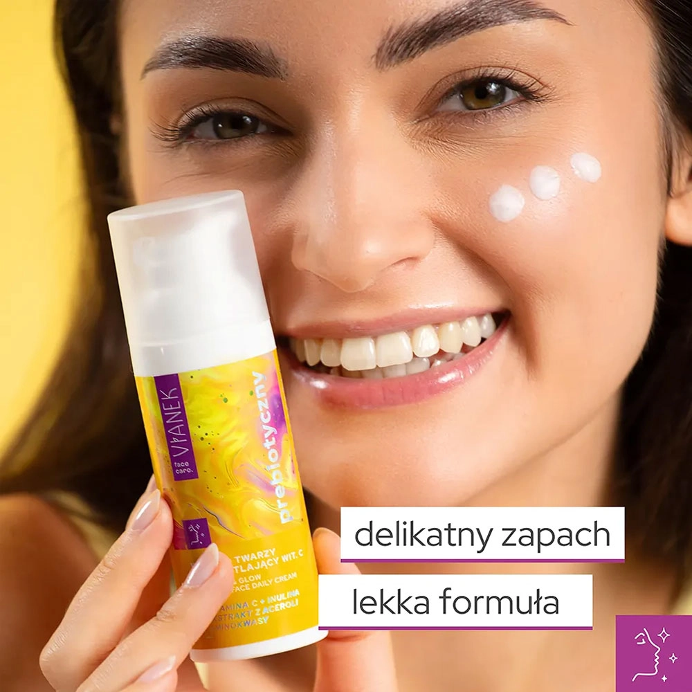 Prebiotyczny Krem do twarzy rozświetlający z witaminą C | Vianek
