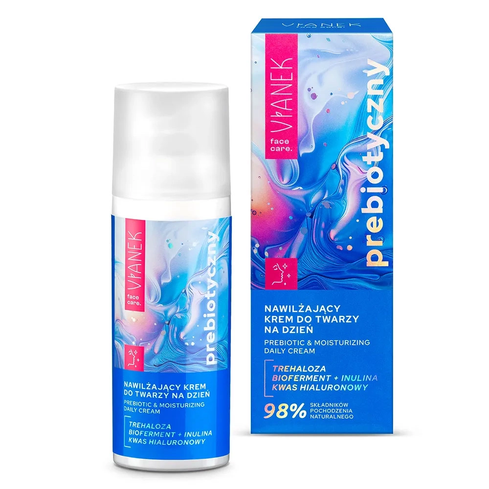 Prebiotyczny Nawilżający krem do twarzy na dzień | Vianek