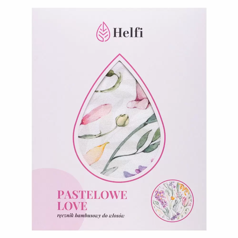 Ręcznik bambusowy do włosów Pastelowe Love | Helfi