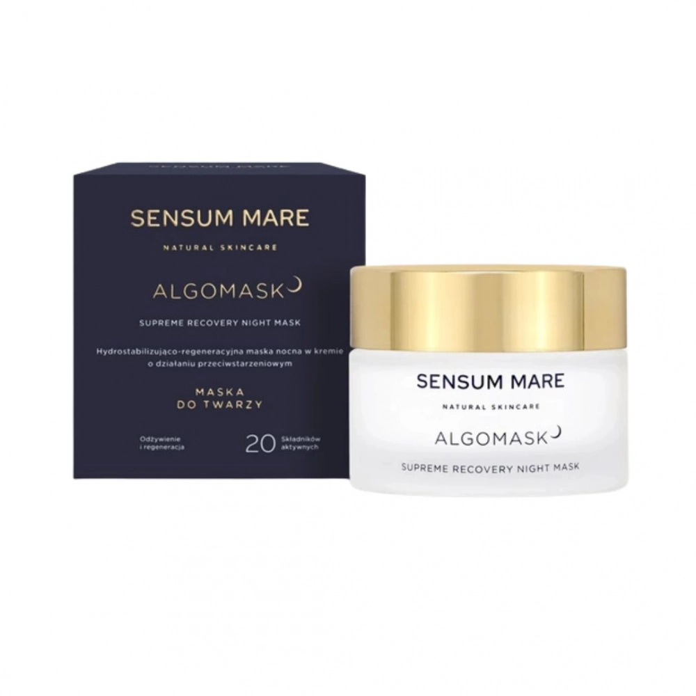 Regeneracyjna maska nocna w kremie o działaniu przeciwstarzeniowym ALGOMASK | Sensum Mare