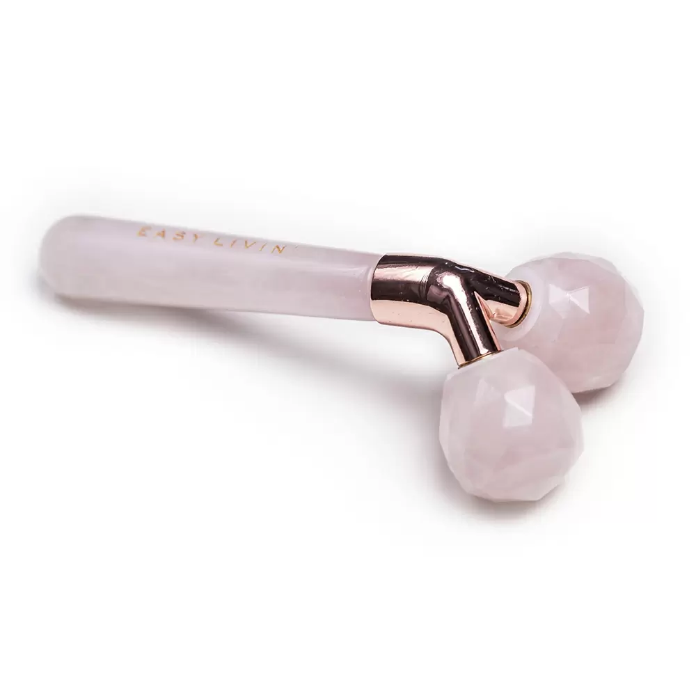 Roller do masażu twarzy z różowego kwarcu 3D LIFT beauty | Easy Livin