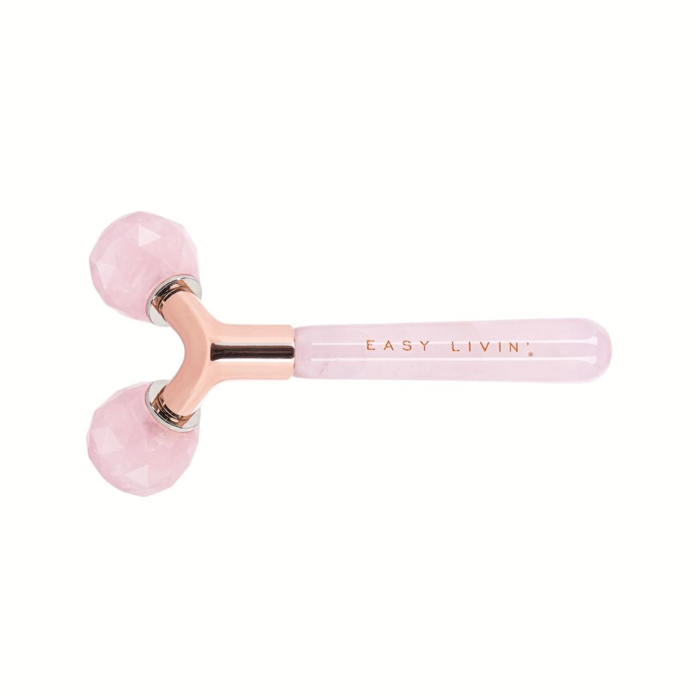 Roller do masażu twarzy z różowego kwarcu 3D LIFT beauty | Easy Livin