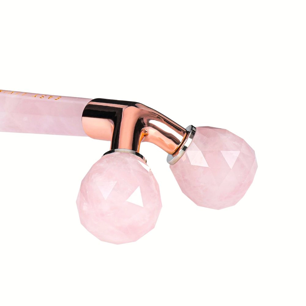 Roller do masażu twarzy z różowego kwarcu 3D LIFT beauty | Easy Livin