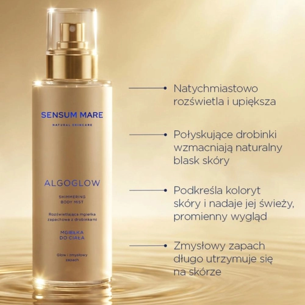 Rozświetlająca mgiełka zapachowa z drobinkami ALGOGLOW | Sensum Mare