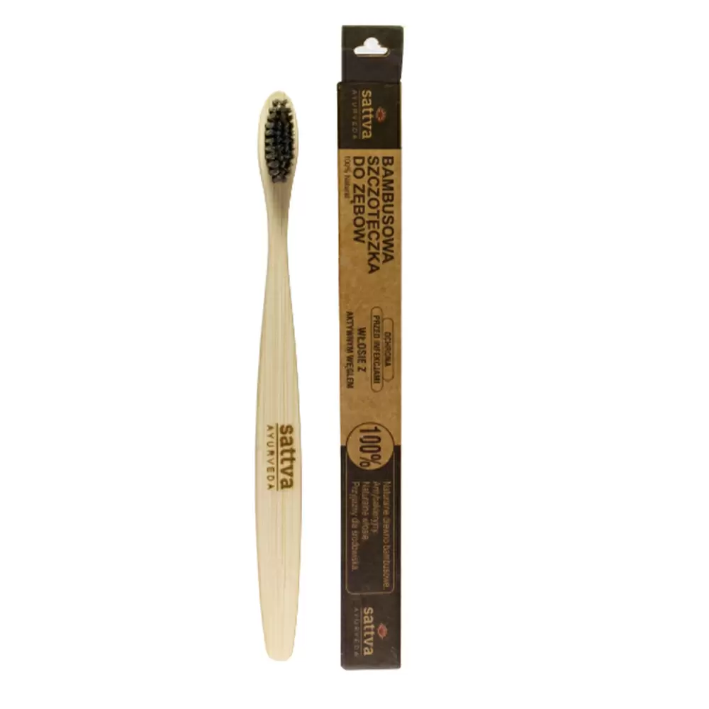 Bambusowa szczoteczka do zębów BAMBOO BRUSH MEDIUM | Sattva