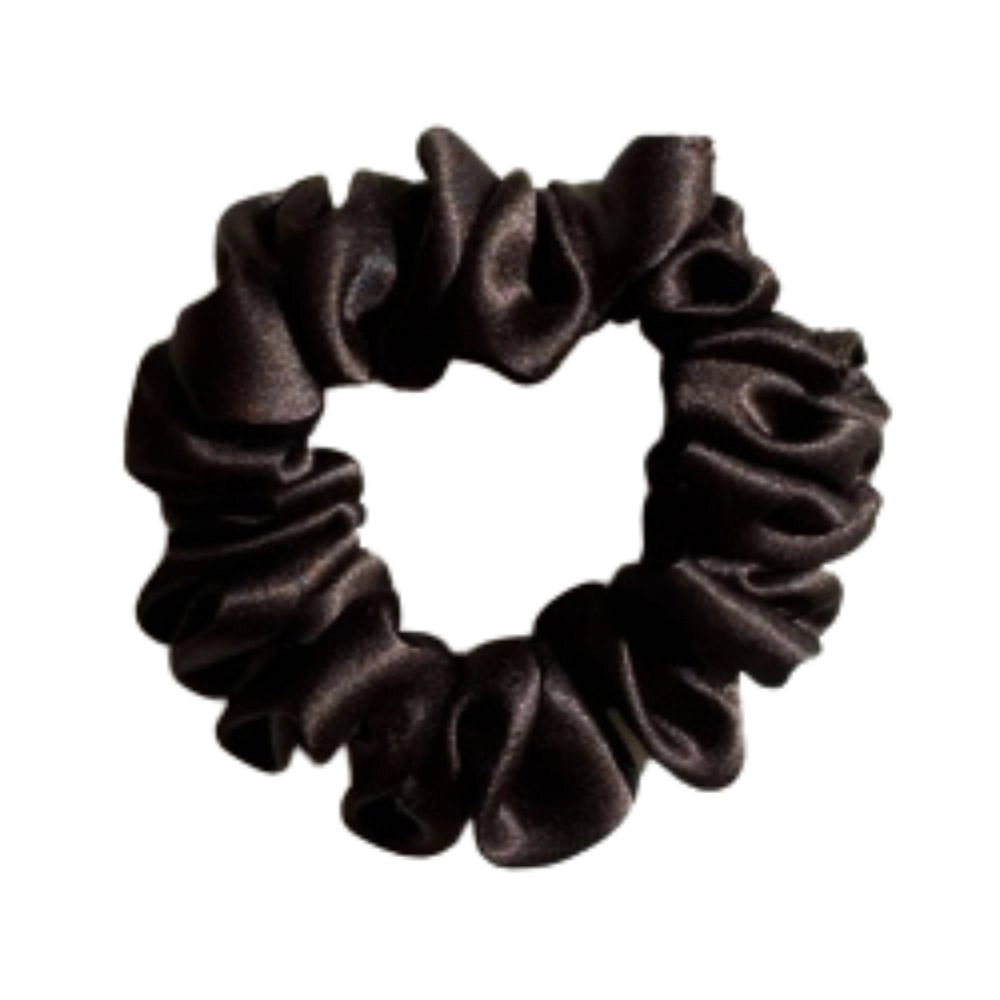 Scrunchie jedwabna mini - Dark chocolate | BoMoye