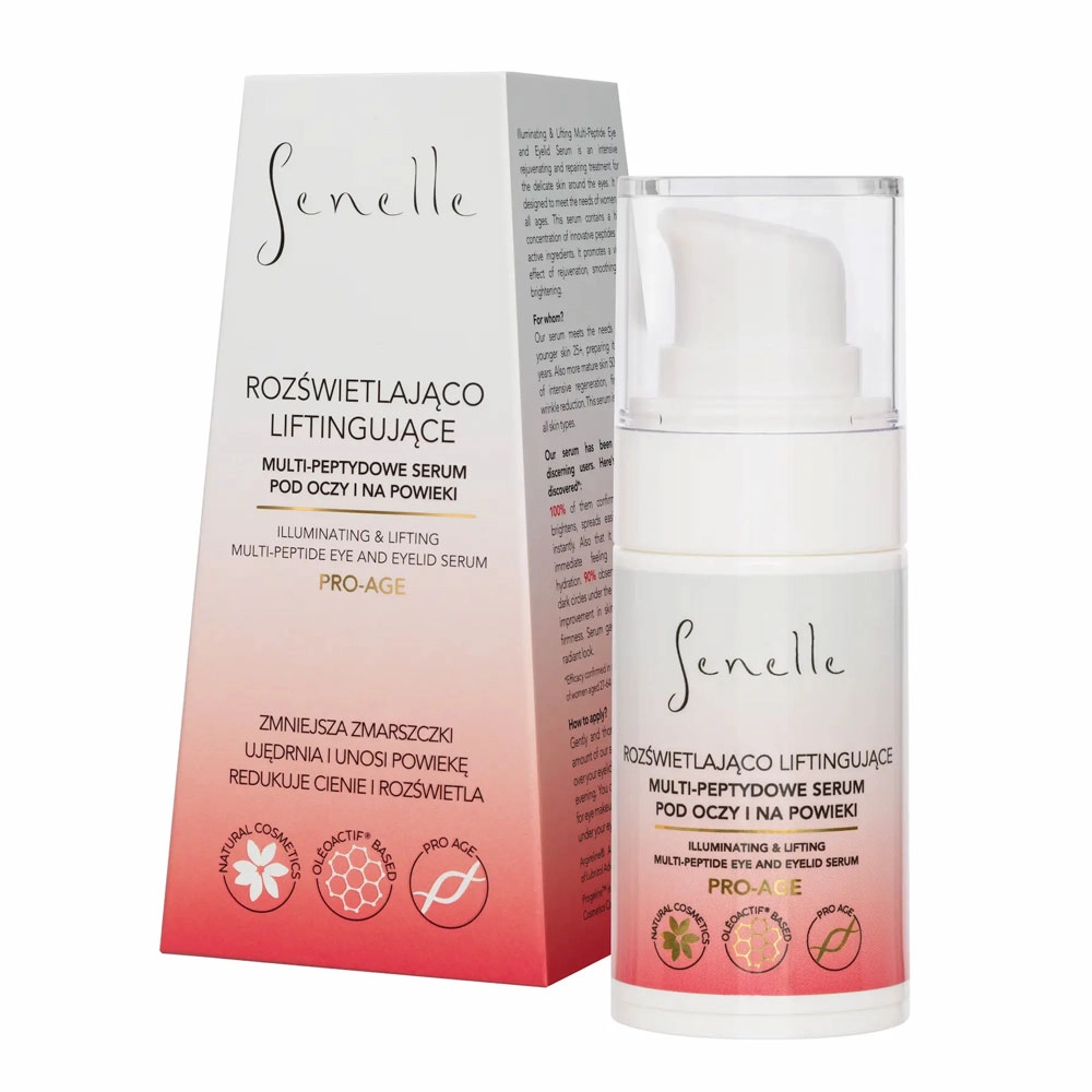 Serum multi - peptydowe rozświetlająco - liftingujące pod oczy i na powieki | Senelle Cosmetics