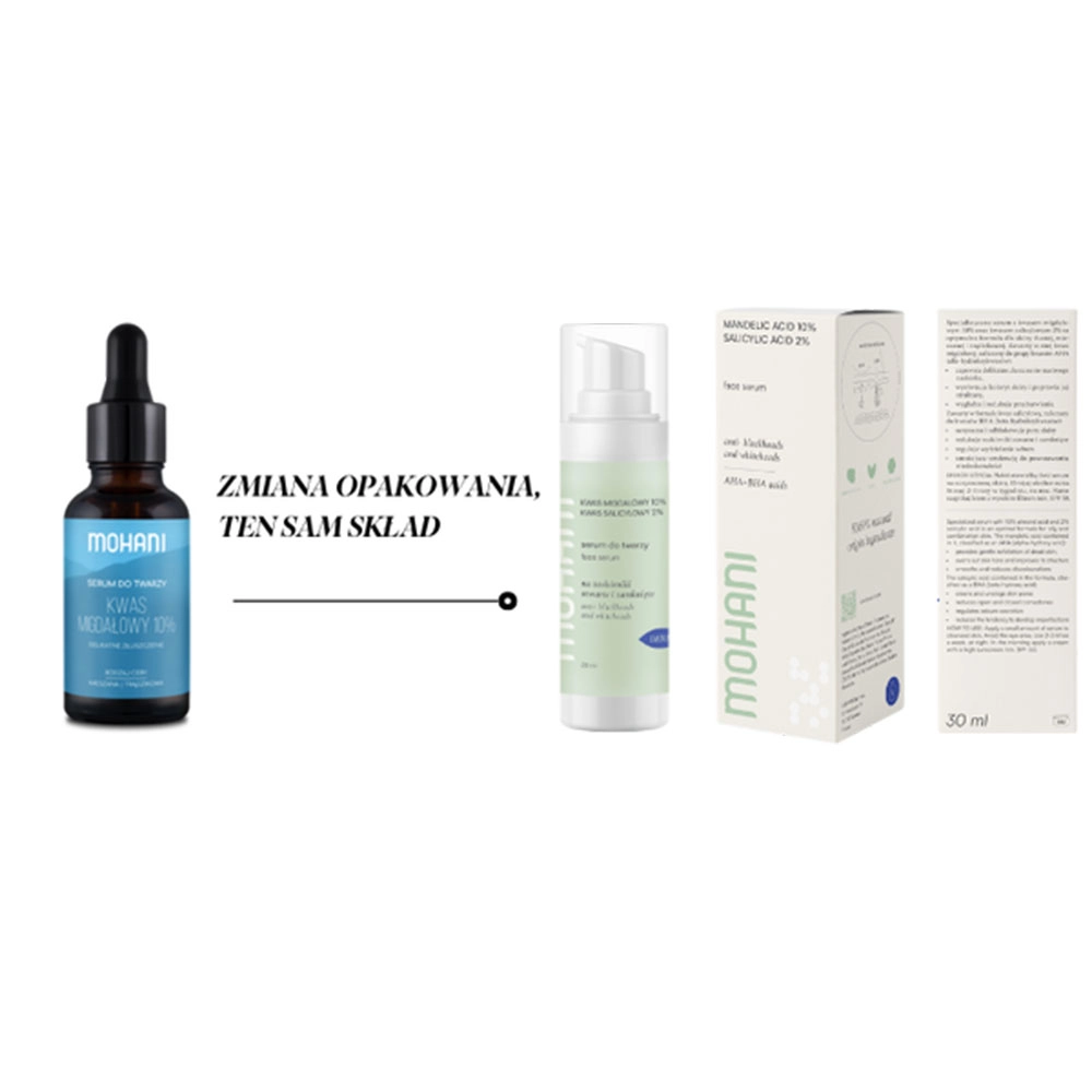 Serum wygładzające do twarzy z kwasem migdałowym 10% | Mohani