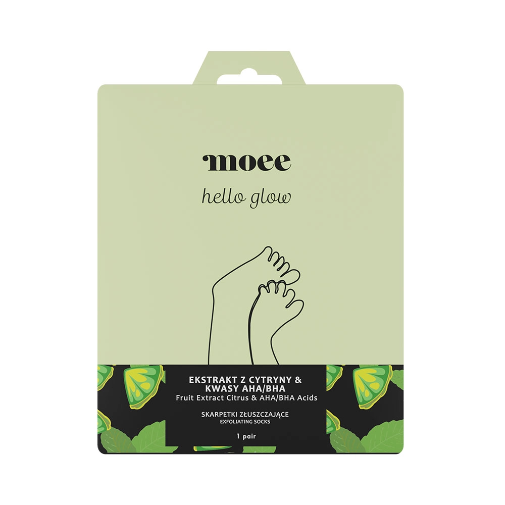 Skarpetki złuszczające z ekstraktem z cytryny i kwasami AHA/BHA | Moee