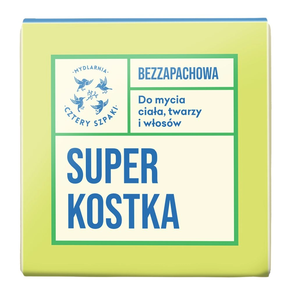 Superkostka do mycia ciała, twarzy i włosów - bezzapachowa | Cztery Szpaki
