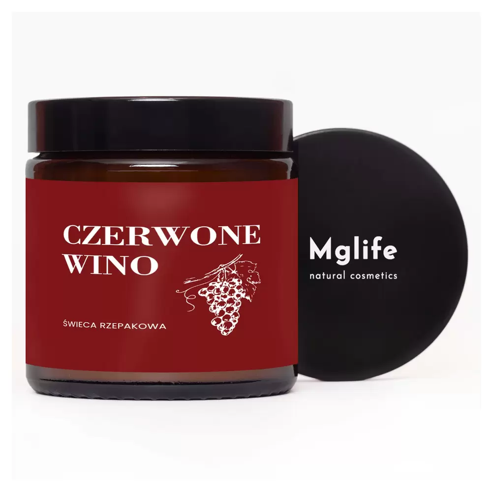 Świeca rzepakowa - Czerwone Wino | Mglife