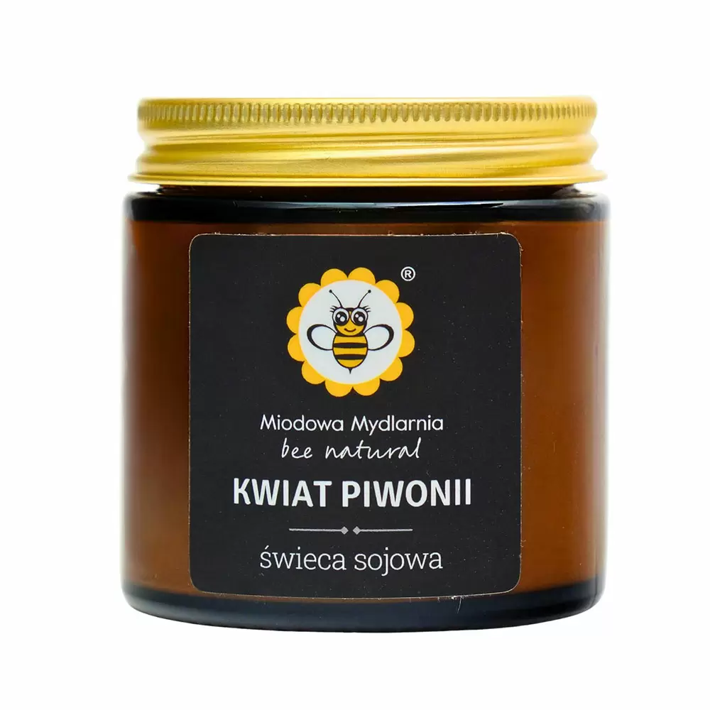 Świeca z wosku sojowego Kwiat Piwonii | Miodowa Mydlarnia