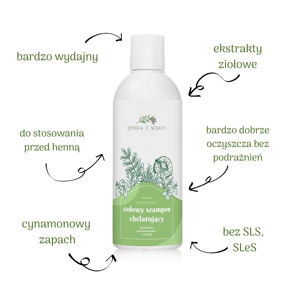 Szampon chelatujący do stosowania przed ziołowaniem | Ziołka z Sojatu