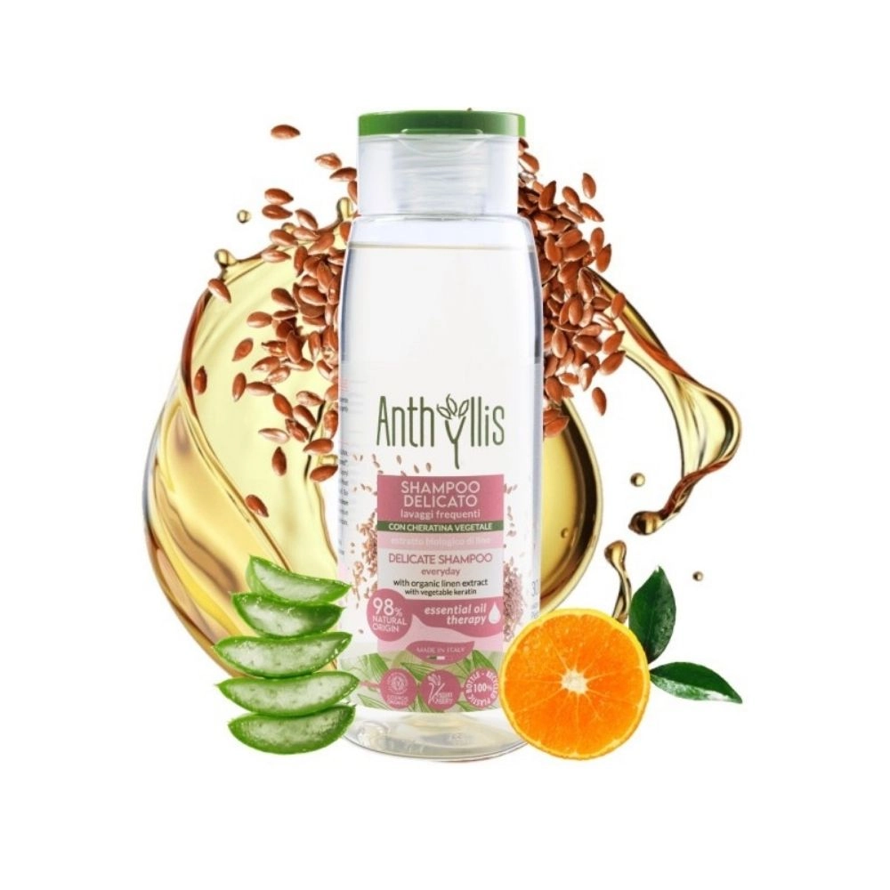 Szampon do częstego mycia włosów z keratyną i ekstraktem z lnu | Anthyllis
