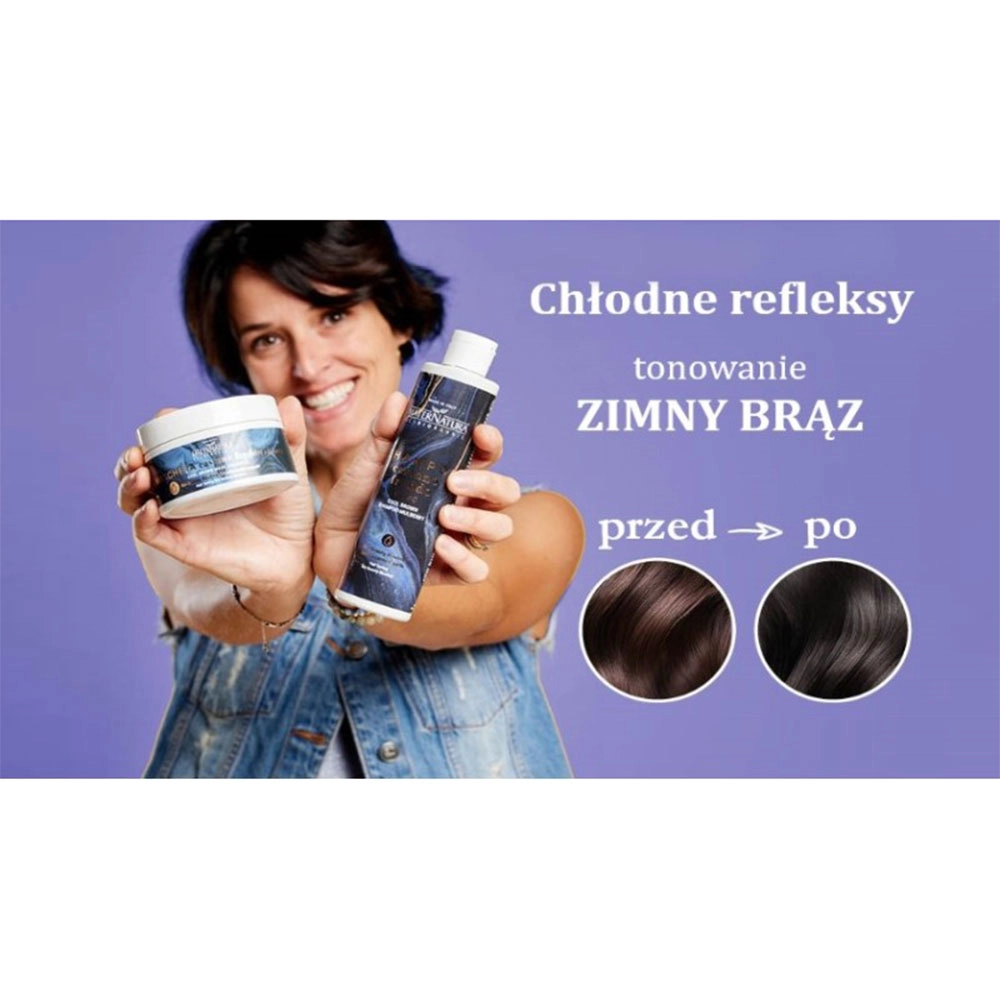 Szampon tonujący podkreślający chłodne odcienie Zimny brąz | MaterNatura