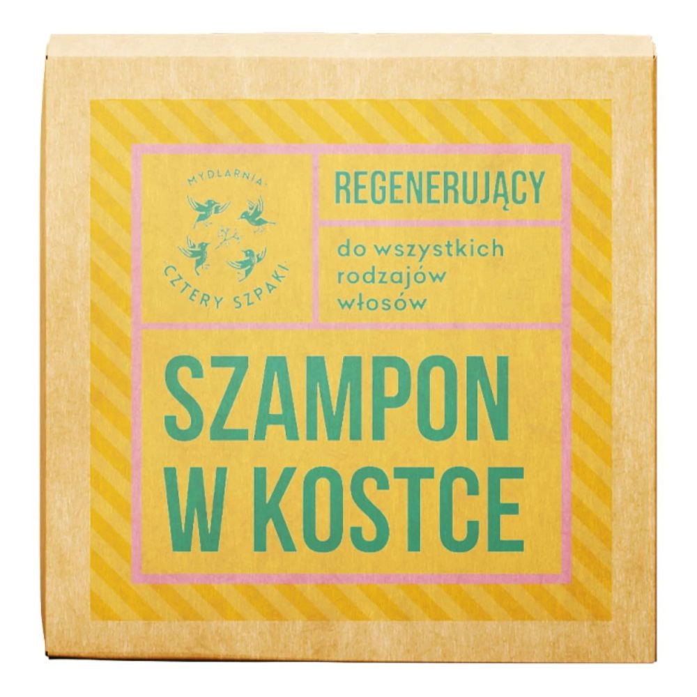 Szampon do włosów w kostce Eukaliptus Cytrynowy - regenerujący | Cztery Szpaki