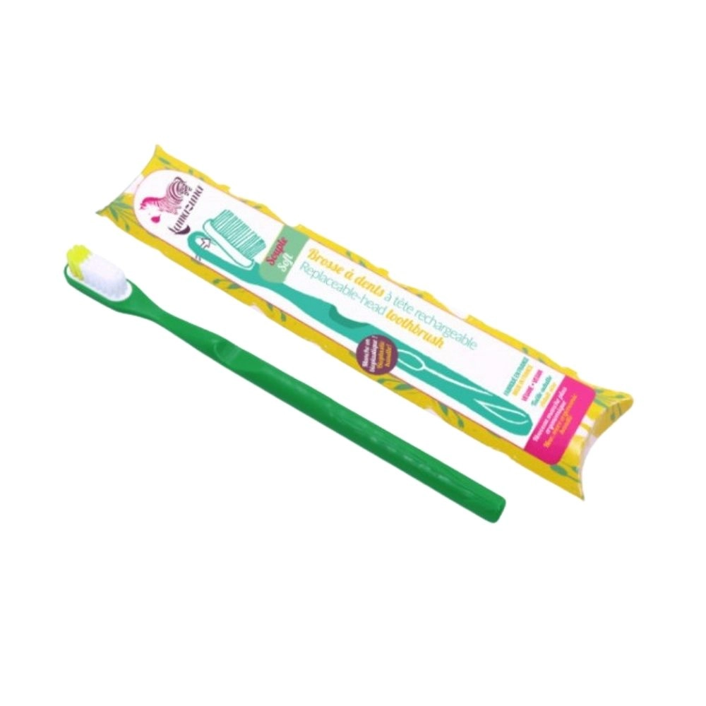Szczoteczka do zębów z bioplastiku - Green (włosie miękkie) | Lamazuna
