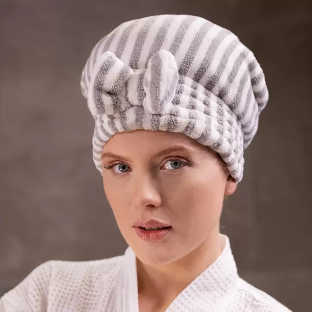 Czepek do włosów z mikrofibry Grey | Trust My Sister