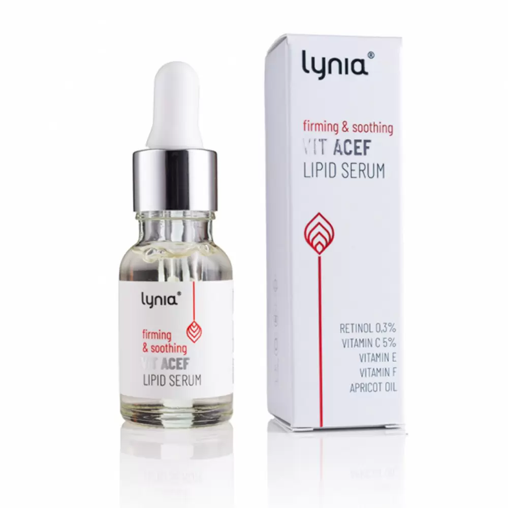 Ujędrniająco - łagodzące serum lipidowe z witaminami A,C,E I F | Lynia