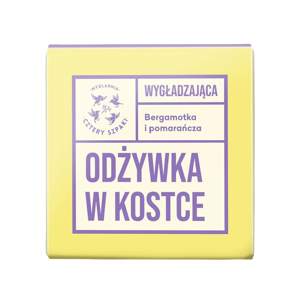 Odżywka do włosów w kostce Bergamotka i Pomarańcza - wygładzająca | Cztery Szpaki