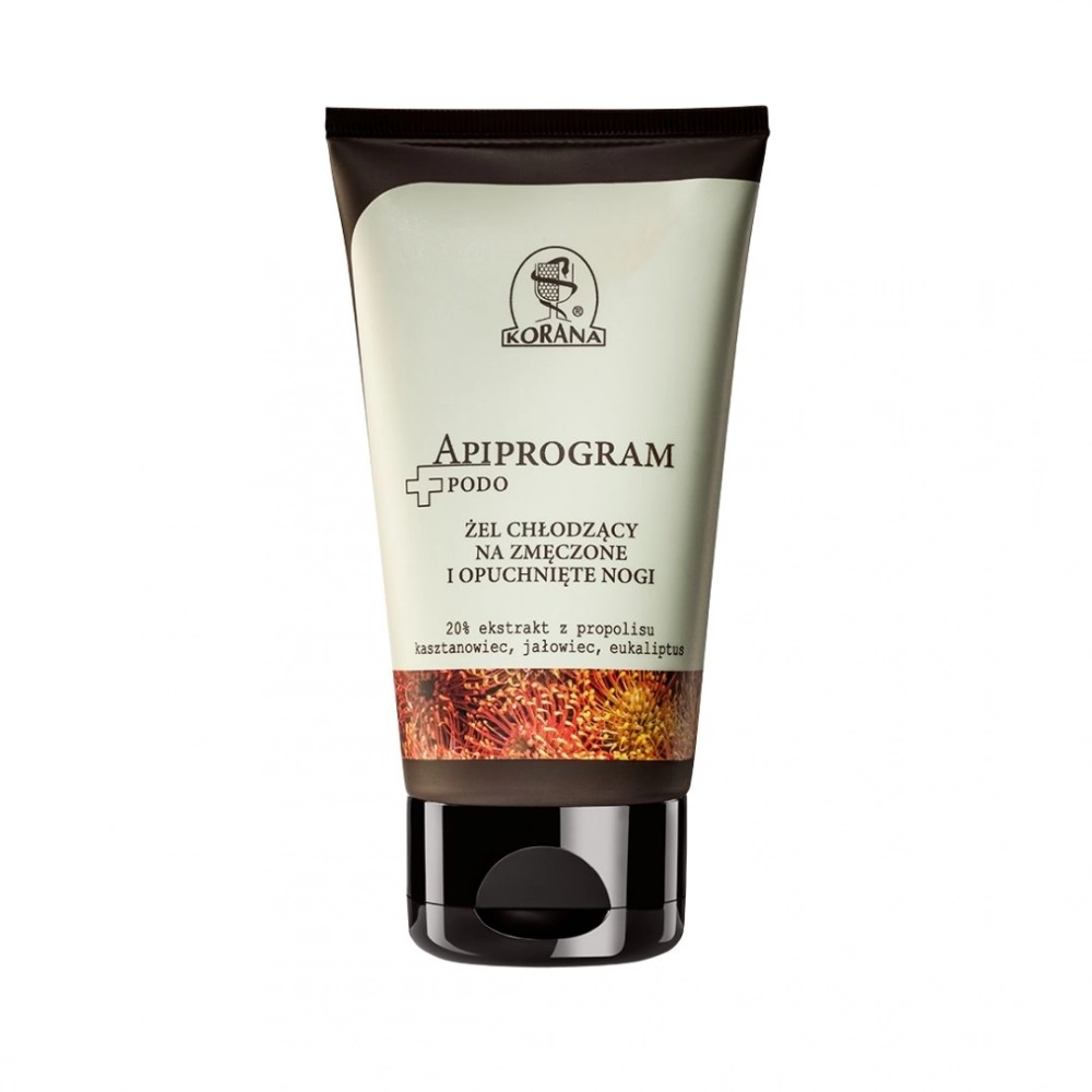 Żel chłodzący na zmęczone i opuchnięte nogi Apiprogram | Korana