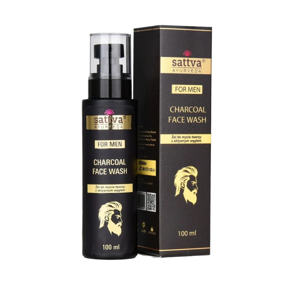 Żel do mycia twarzy z aktywnym węglem | Sattva