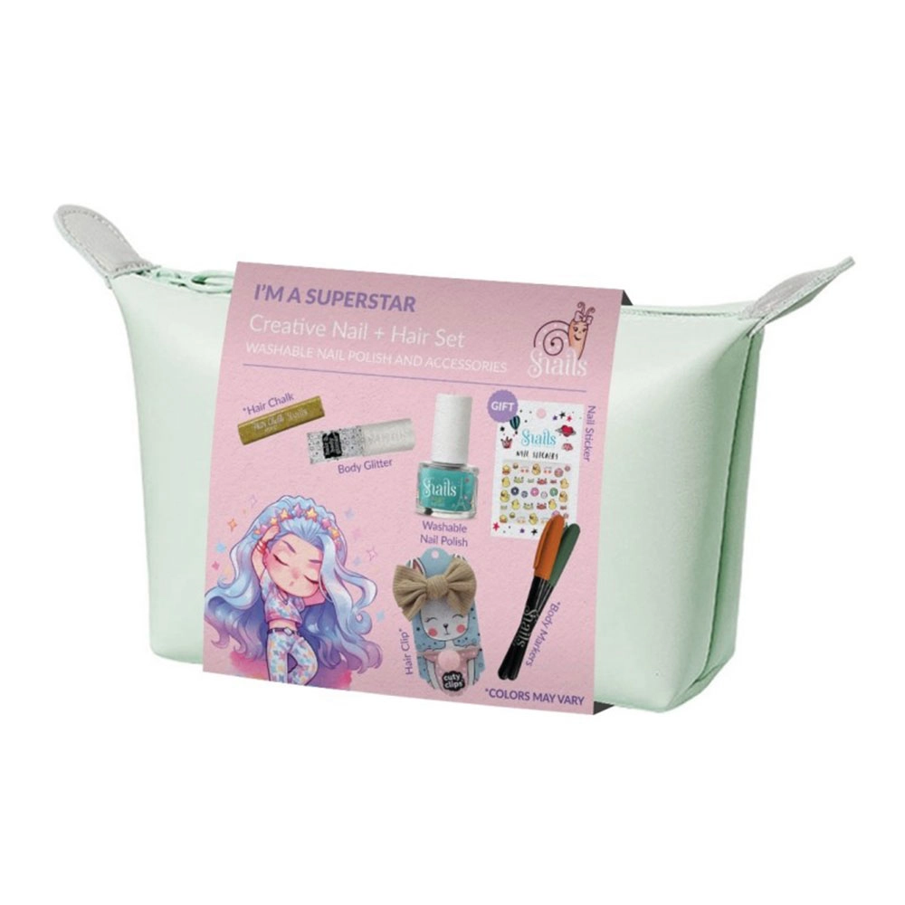 Zestaw kreatywny do paznokci i włosów dla dzieci SUPERSTAR | Snails