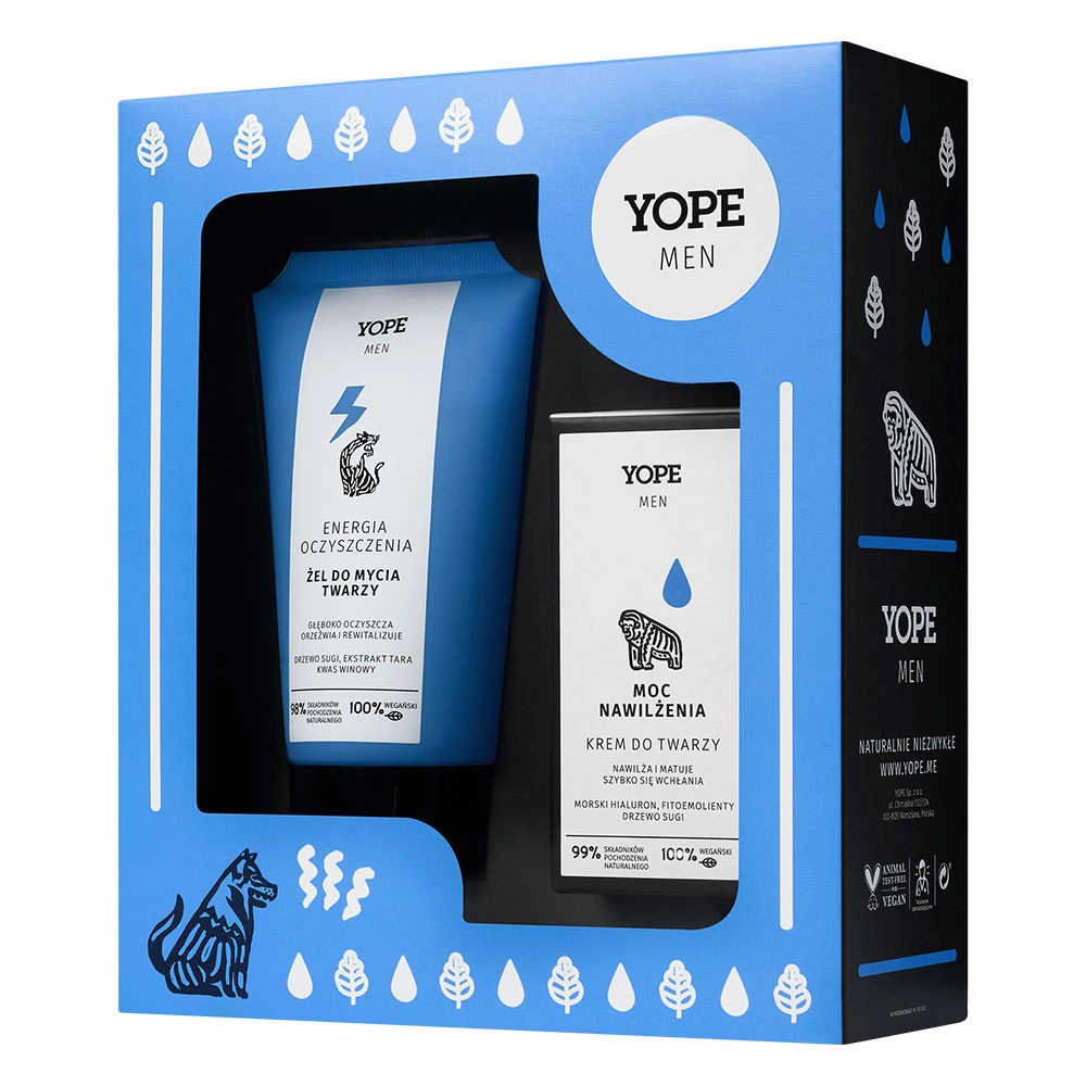 Zestaw Men Wood Żel do twarzy i krem | Yope