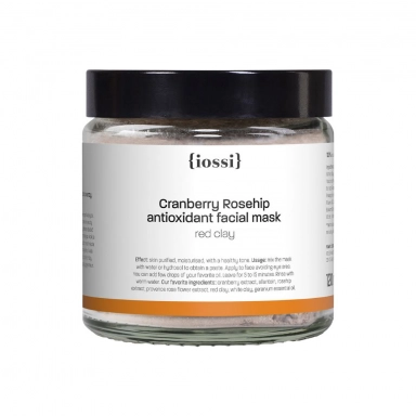 Maseczka do twarzy z czerwoną glinką Żurawina i Dzika Róża | iossi