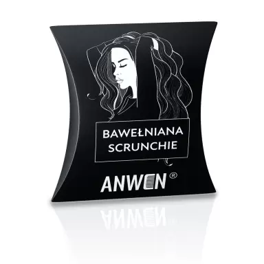 Scrunchie bawełniana - czarna | Anwen